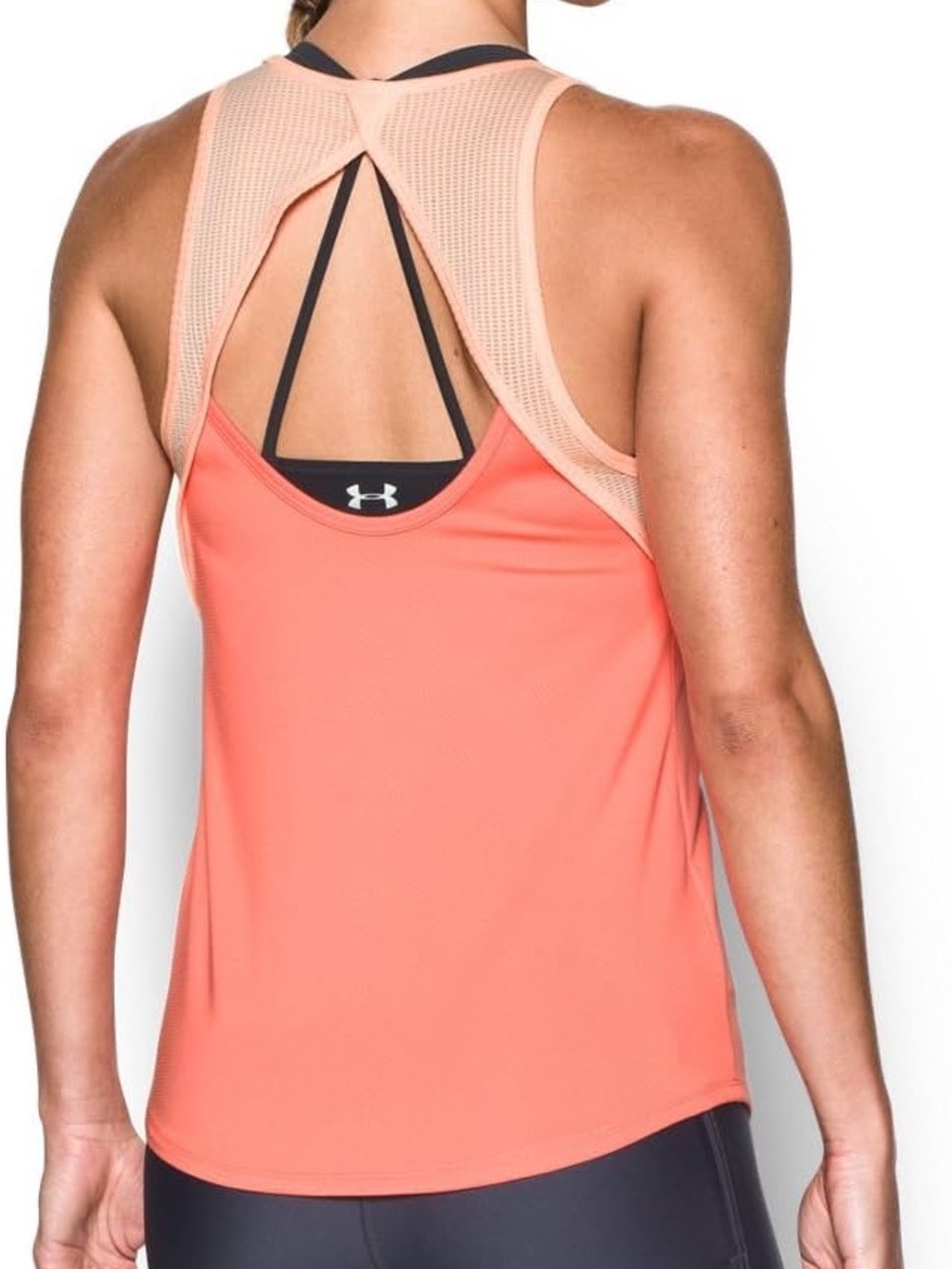 🩶5/$30 Under Armour Women's Fly-by Fitted Tank in London Orange Size Small
